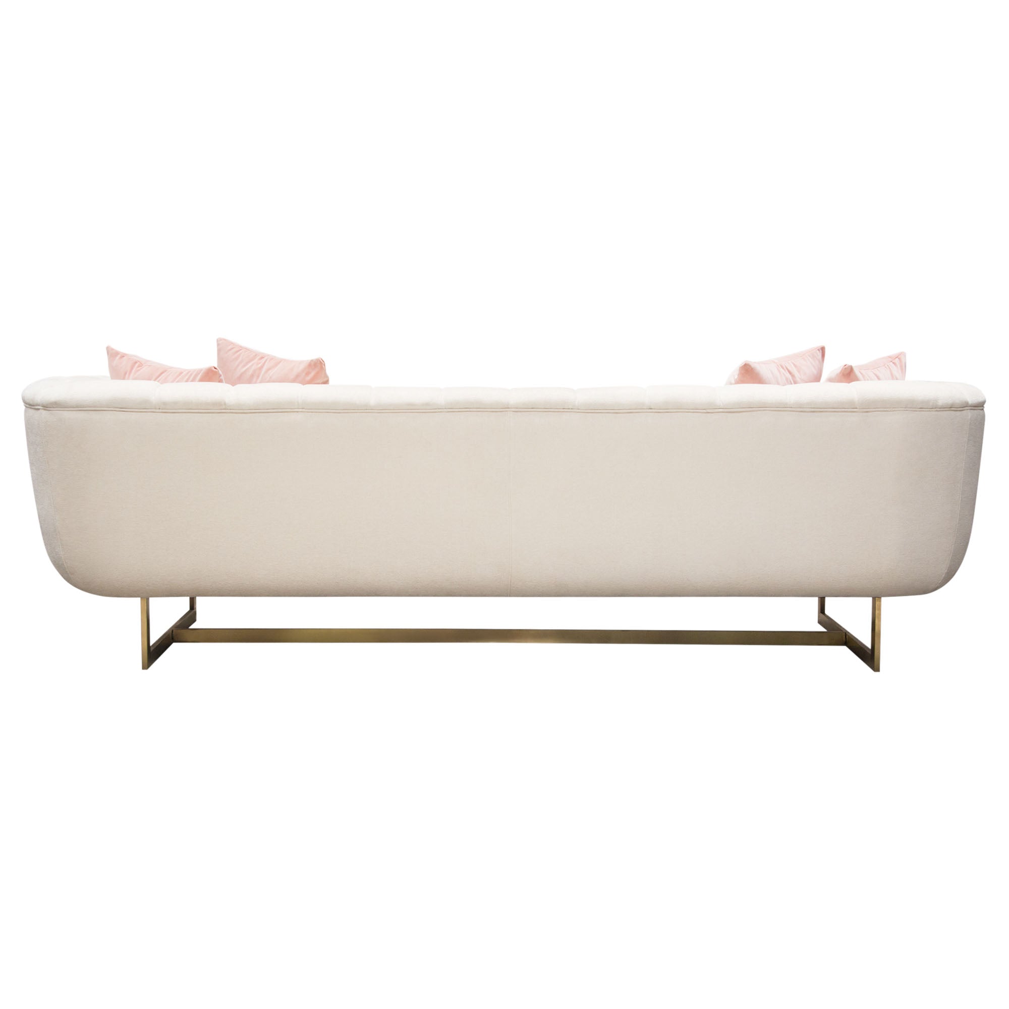 Cream Vertical Channel Tufted Sofa