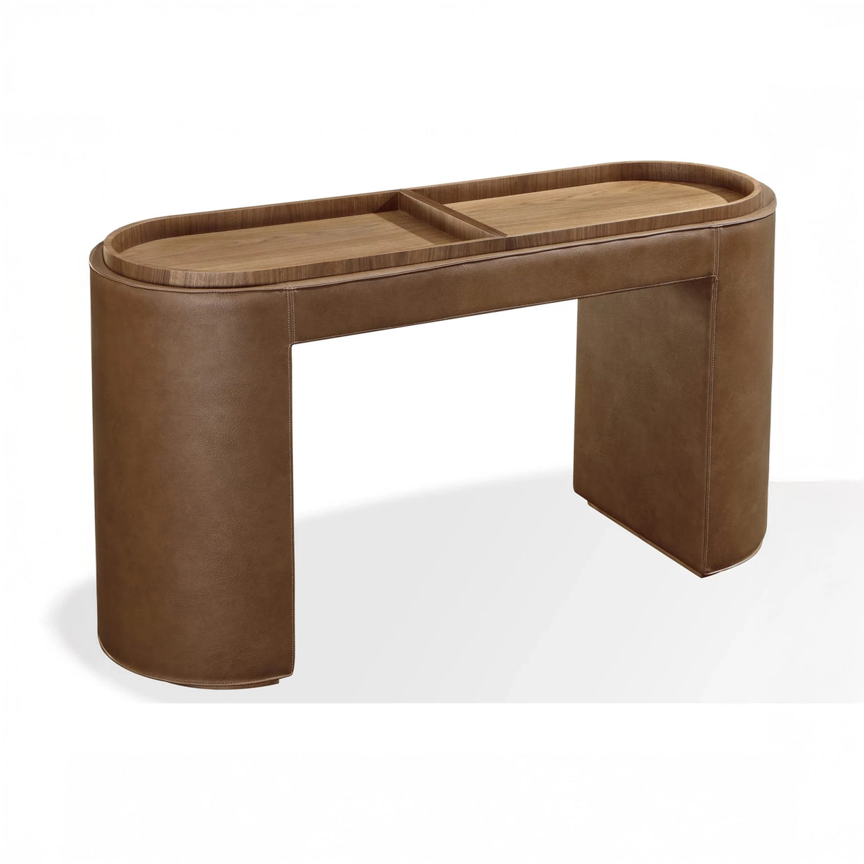 Yeal Leather Upholstered Console Table