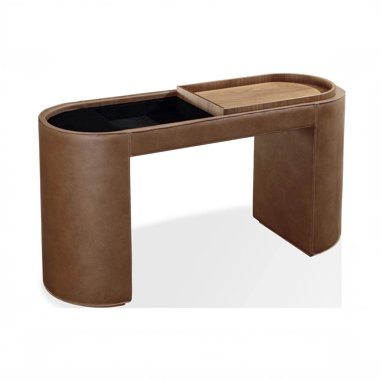 Yeal Leather Upholstered Console Table