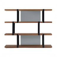 Modern Walnut & Black Bookshelf