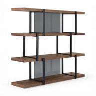 Modern Walnut & Black Bookshelf