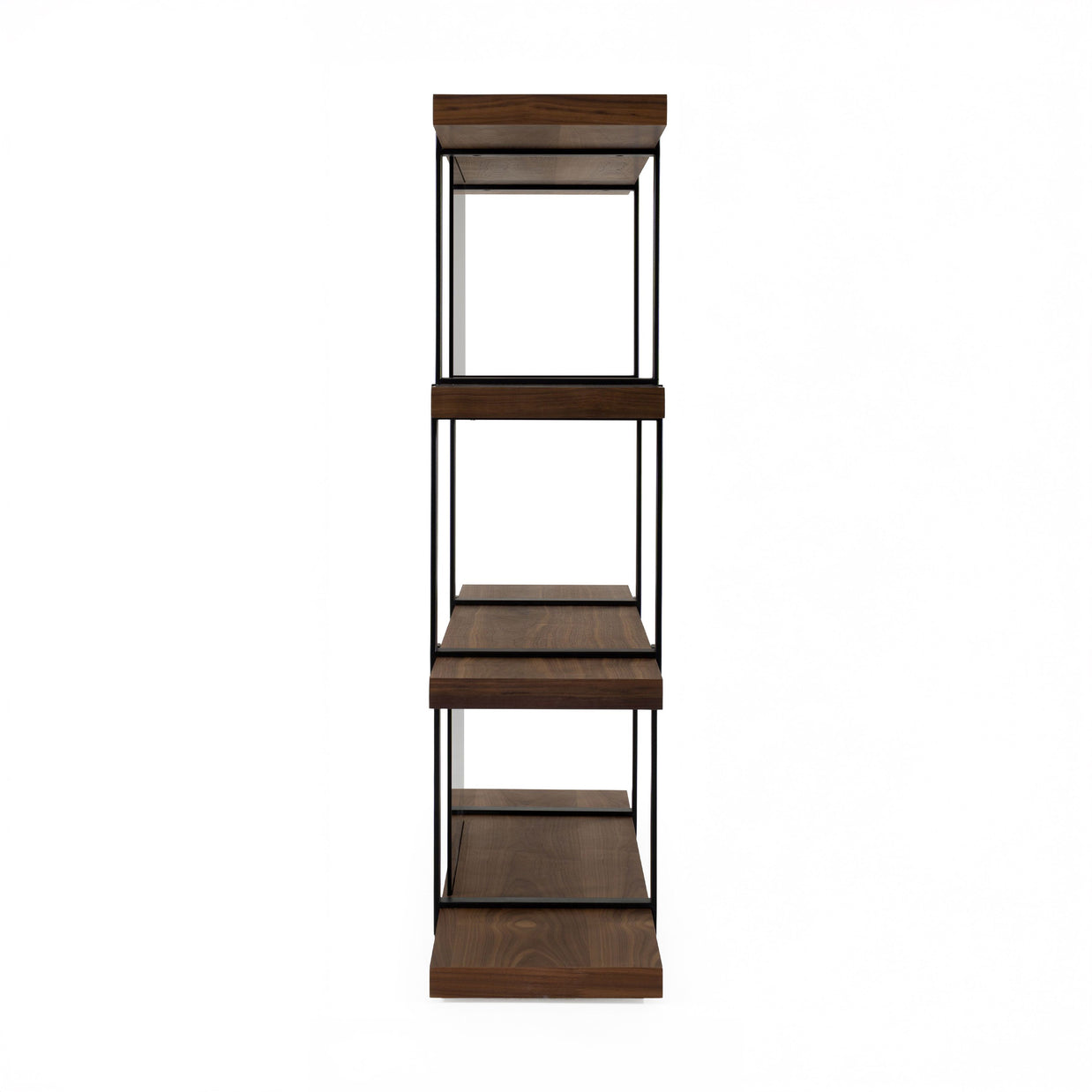 Modern Walnut & Black Bookshelf