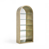 Modern Antique Brass Mirror Bookcase