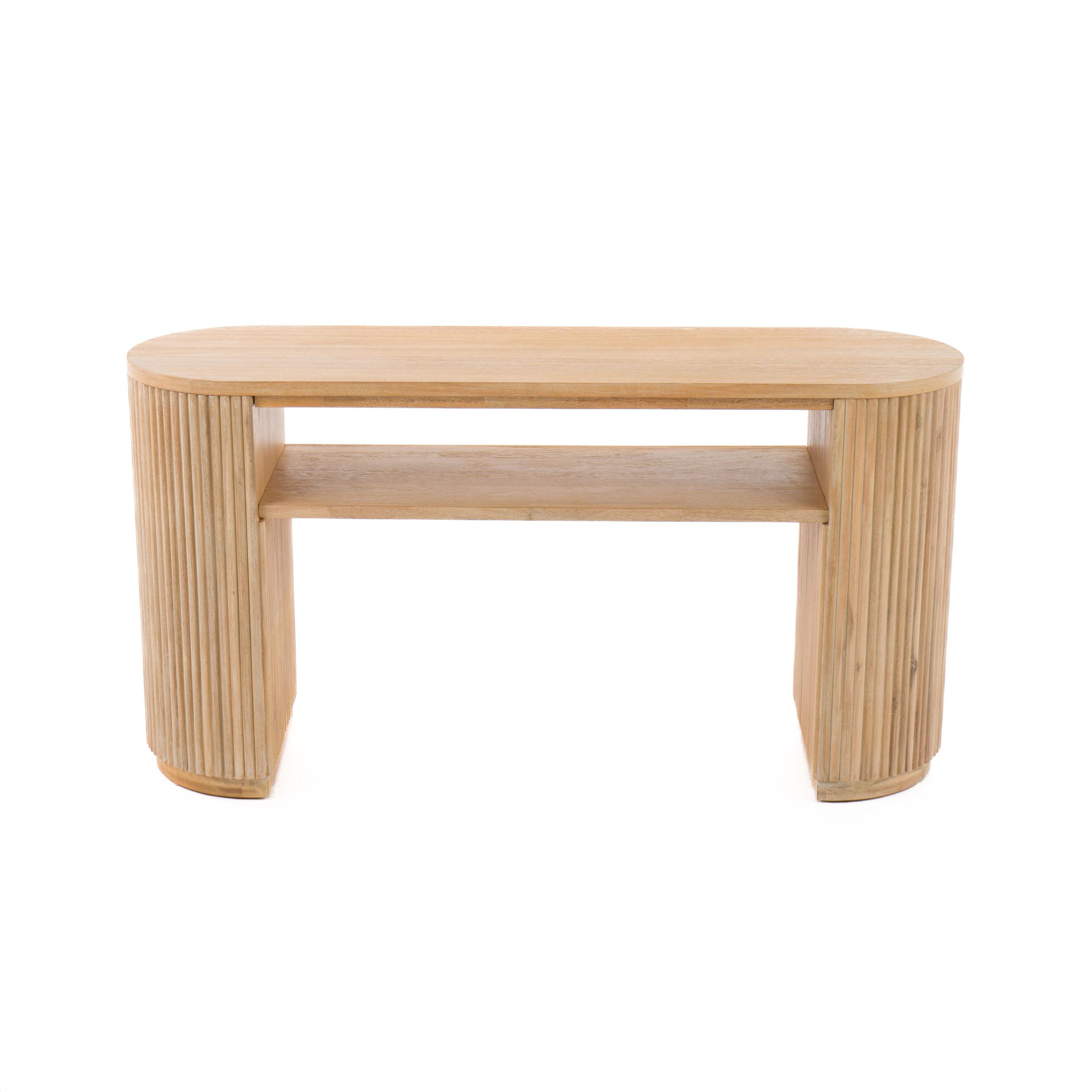 Modern Natural Acacia Console Table