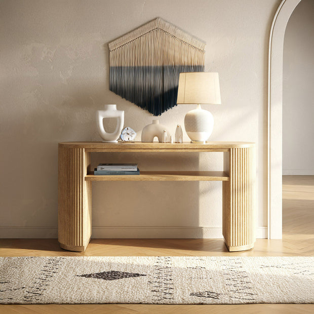 Modern Natural Acacia Console Table