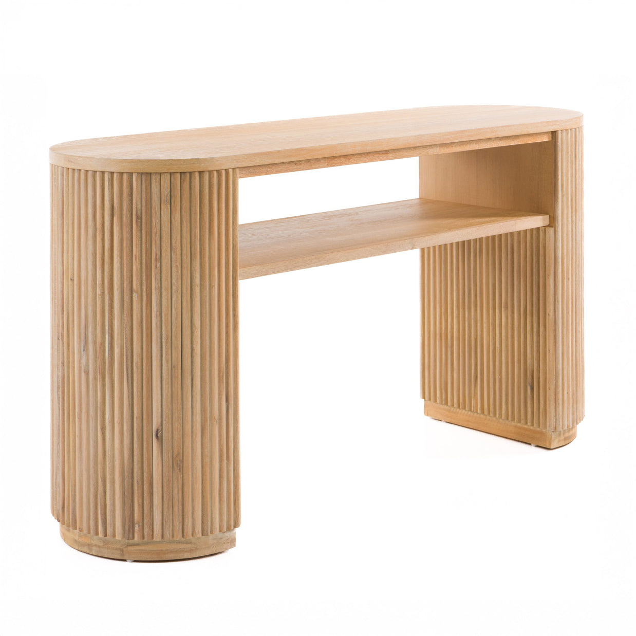 Modern Natural Acacia Console Table