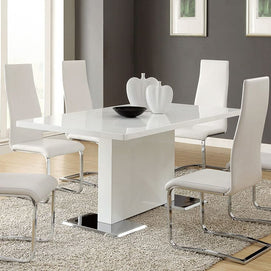 Contemporary Glossy White Dining Table
