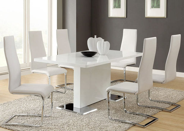Contemporary Glossy White Dining Table