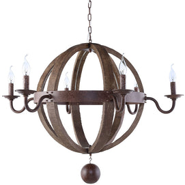 Antique Brass Globe Chandelier