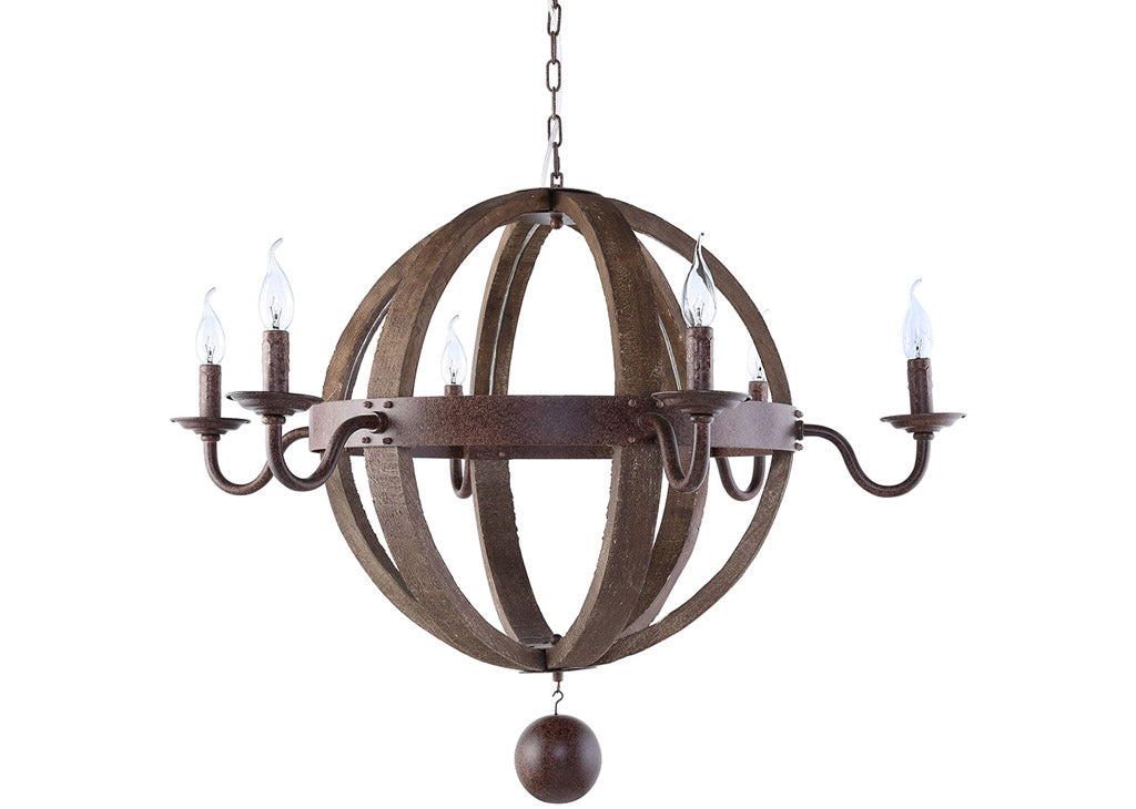 Antique Brass Globe Chandelier