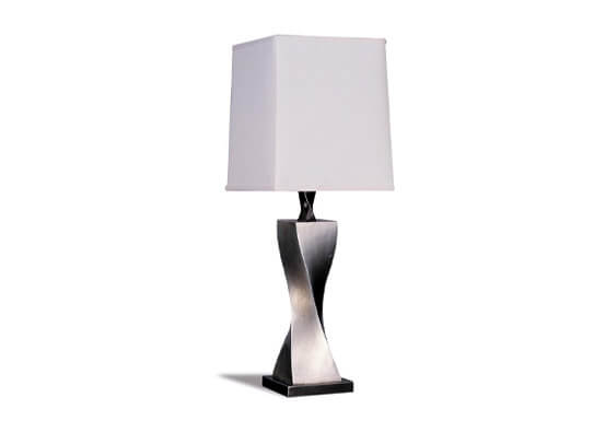 Antique Silver Twist Base Table Lamp