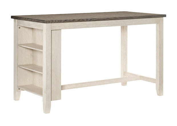 Antique White Modern Bookcase 5 PC Counter Height Set