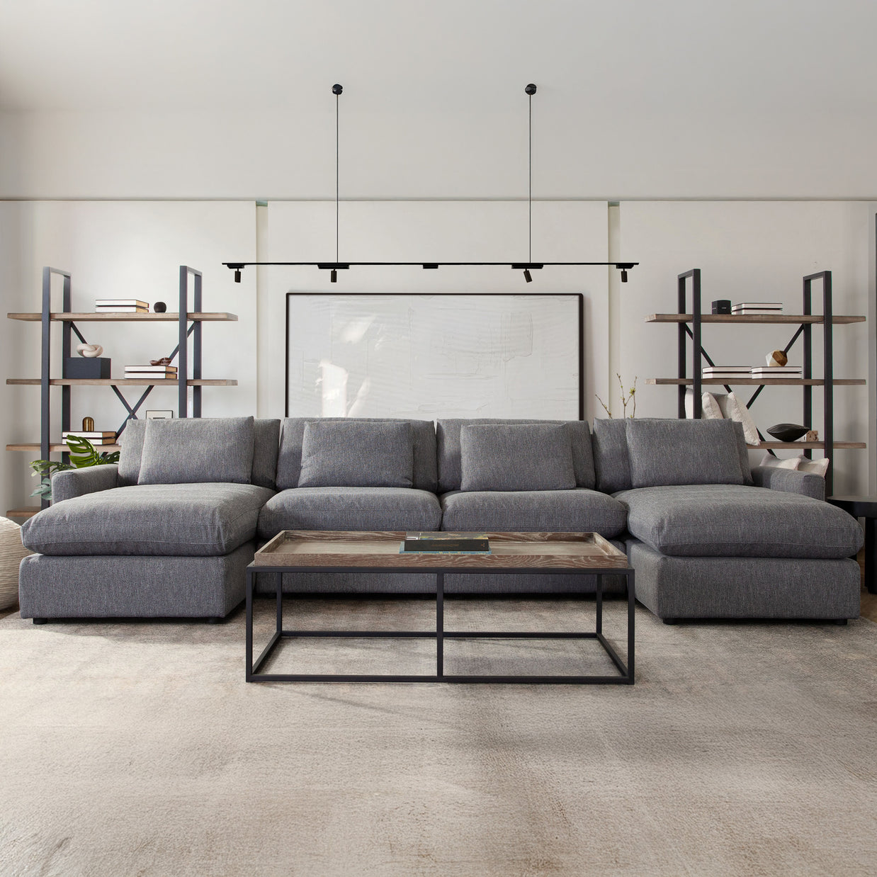 Modern Cream Feather Down 3PC Modular Sectional