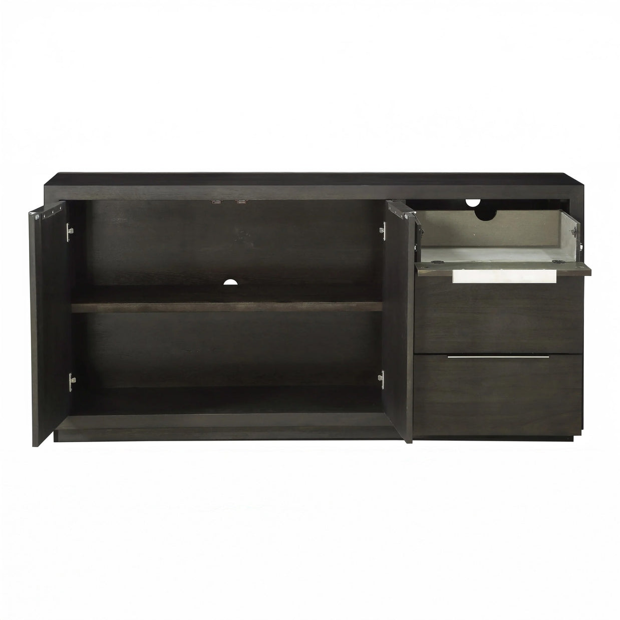 Modern Acacia Wood Sideboard in Basalt Gray or Mineral Gray