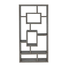 Geometric Weathered Gray Bookcase