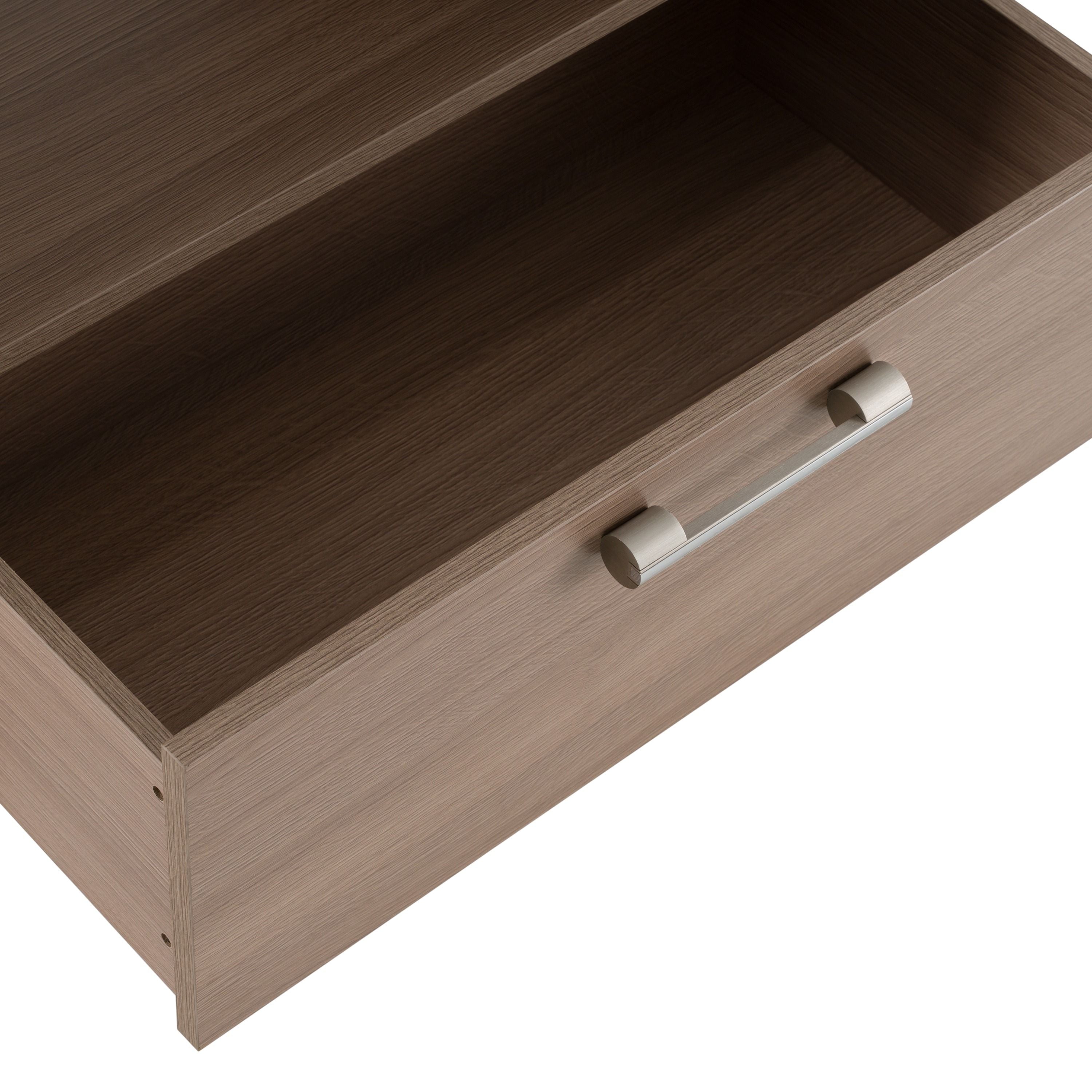 Modern Brown Oak & Faux Concrete Bookcase