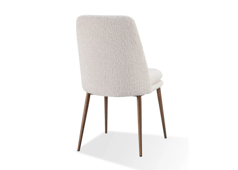 Ricotta and bronze metal dining chair