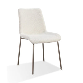Cottage boucle & nickel dining chair