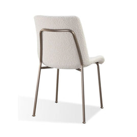 Cottage boucle & nickel dining chair