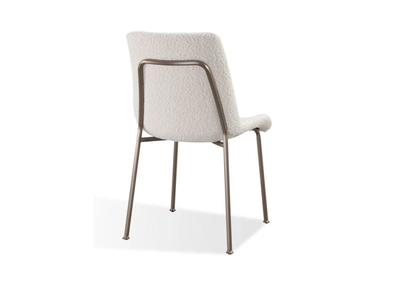 Cottage boucle & nickel dining chair