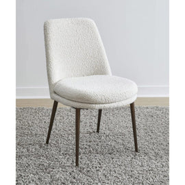 Ricotta and bronze metal dining chair