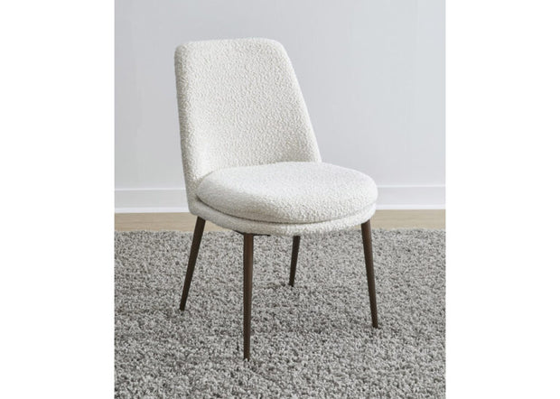 Ricotta and bronze metal dining chair