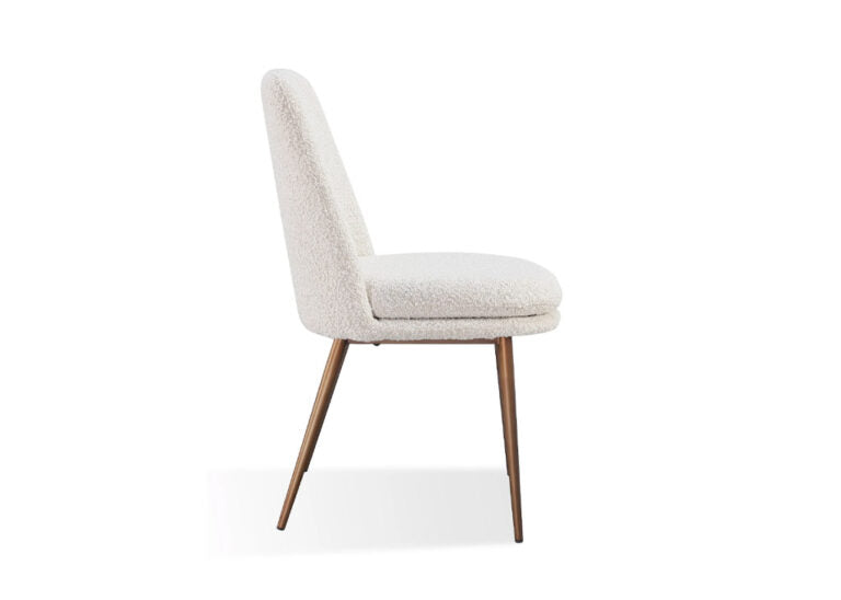 Ricotta and bronze metal dining chair