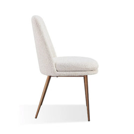 Ricotta and bronze metal dining chair