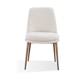 Ricotta and bronze metal dining chair