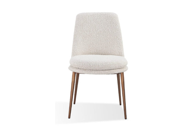 Ricotta and bronze metal dining chair