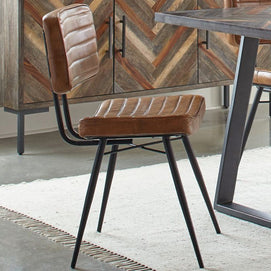 Solid Sheesham Wood & Goat Leather Chairs 6 PC Dining Set