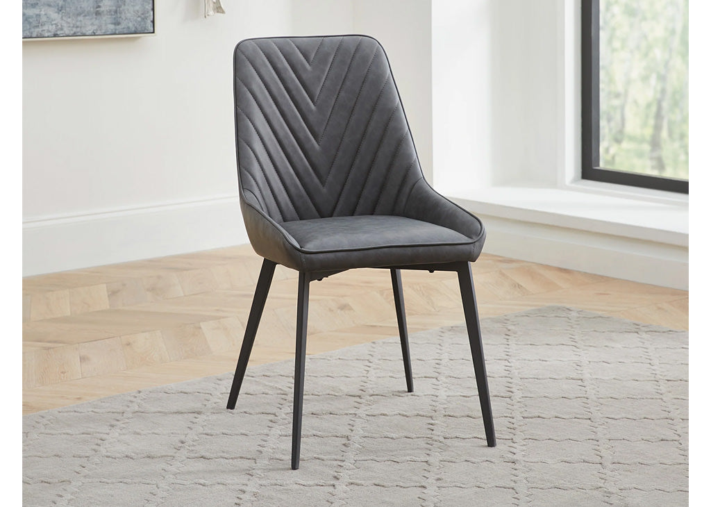 Extendable Stone-Top and Leather Dining Set