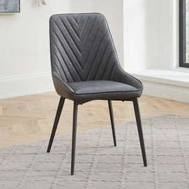 Extendable Stone-Top and Leather Dining Set