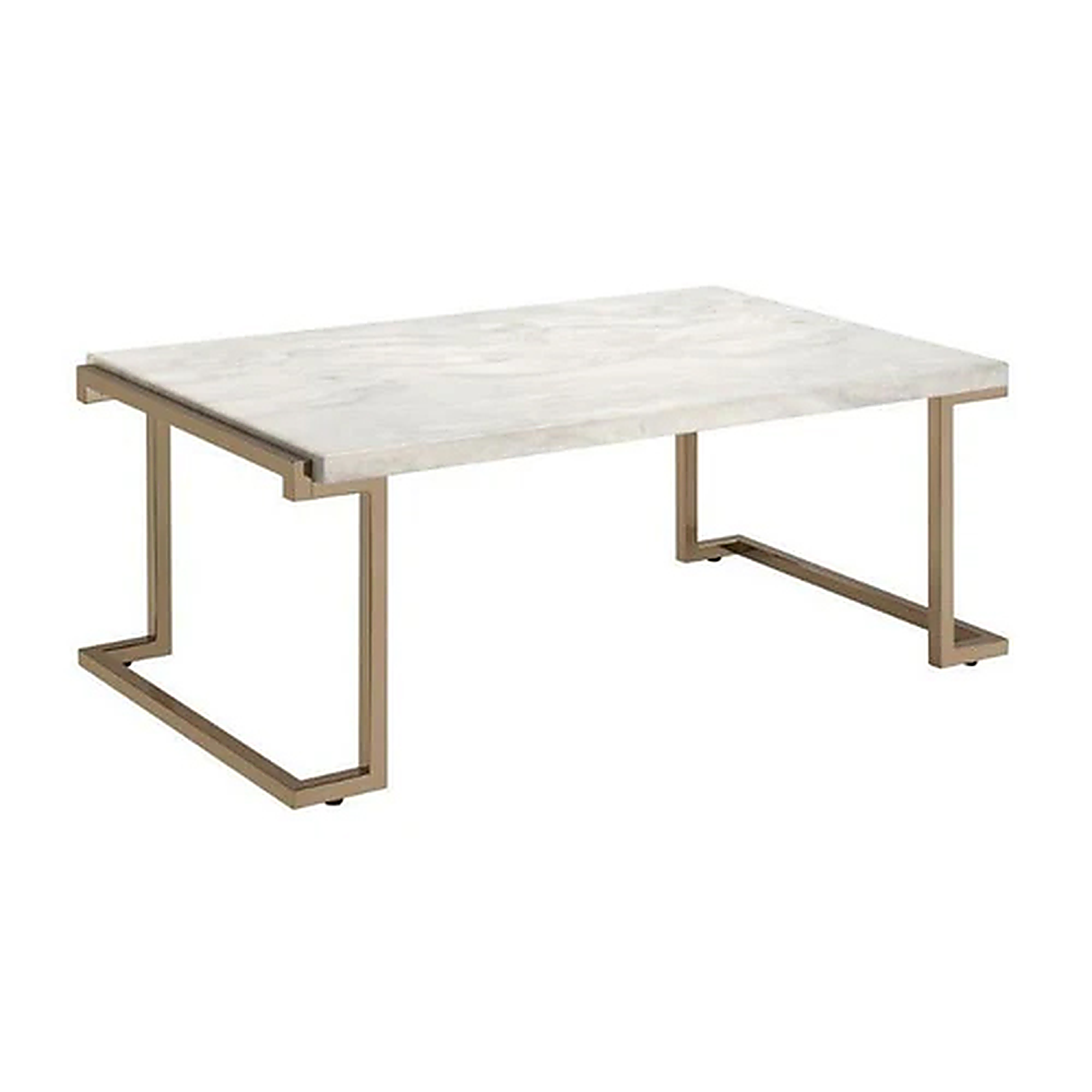 Faux Marble & Metal Coffee Table