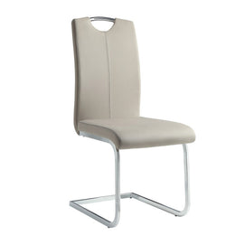 Contemporary Chrome & Faux Leather 7 PC Dining Set