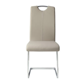 Contemporary Chrome-Finished Dining Chair Set