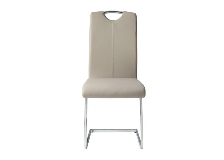 Contemporary Chrome-Finished Dining Chair Set