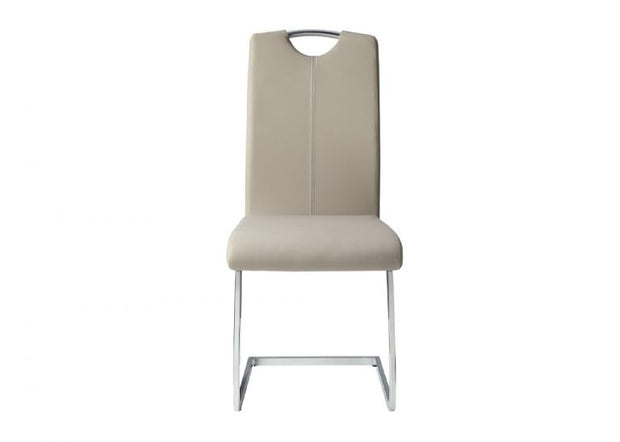Contemporary Chrome-Finished Dining Chair Set