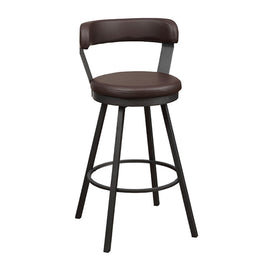 Contemporary Faux Leather Swivel Bar Stool