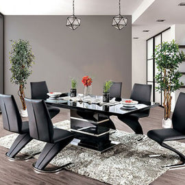 Contemporary High Gloss & Chrome Dining Table