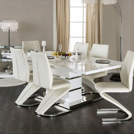 Contemporary High Gloss & Chrome Dining Table