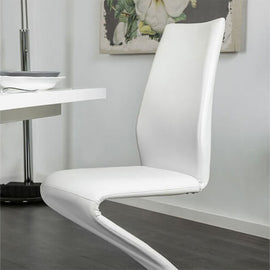 Contemporary Z-Style Leatherette Dining Chair Set