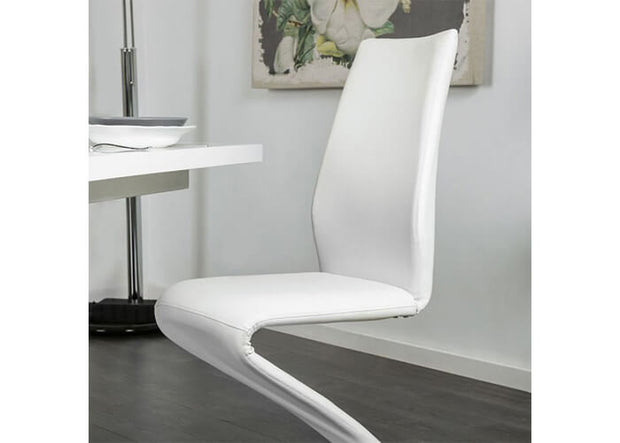 Contemporary Z-Style Leatherette Dining Chair Set