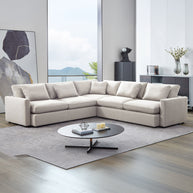 Corner sectional in modern Long Beach apartment living room