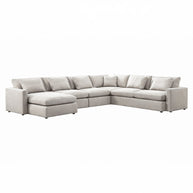 Cream 5-piece modular U-shape sectional seats 6 to 8