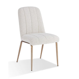 Boucle & bronze dining chair