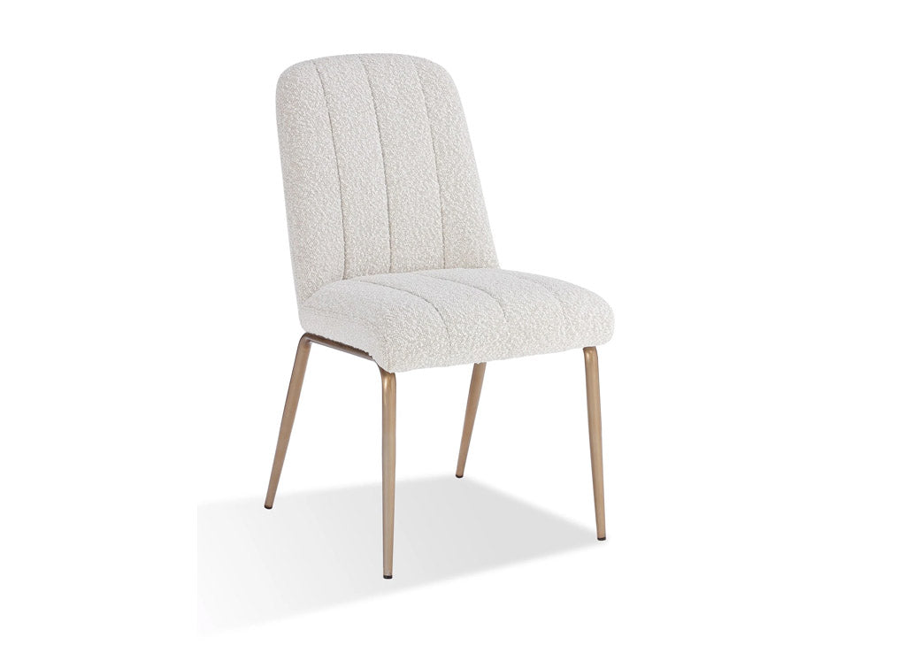 Boucle & bronze dining chair