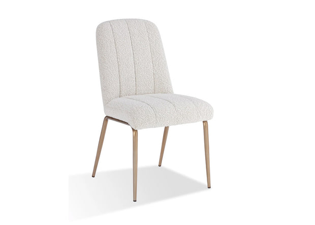 Boucle & bronze dining chair
