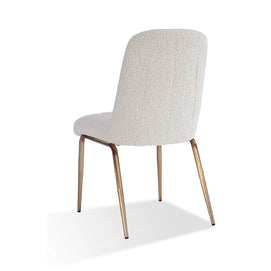Boucle & bronze dining chair