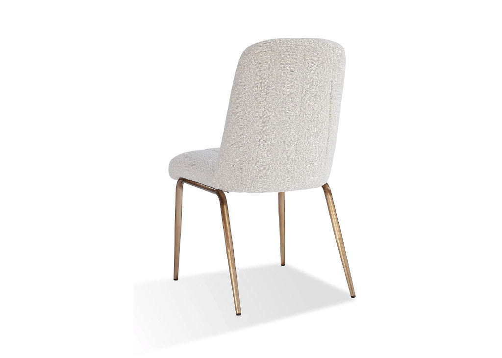 Boucle & bronze dining chair